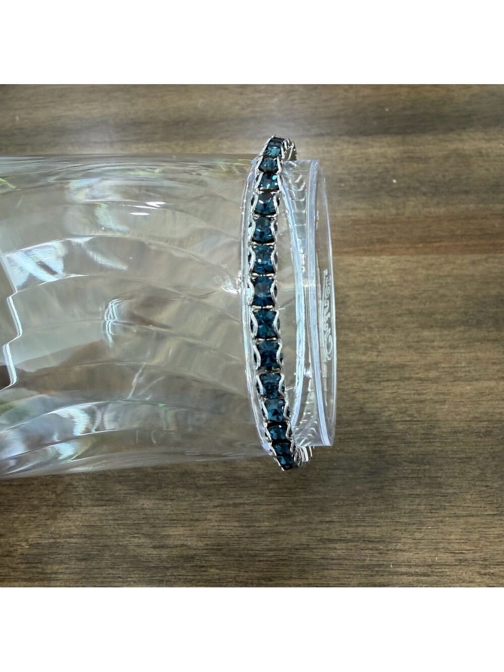 Touchstone Crystal December Swarovski Stone Color Montana Ice Bracelet #1326